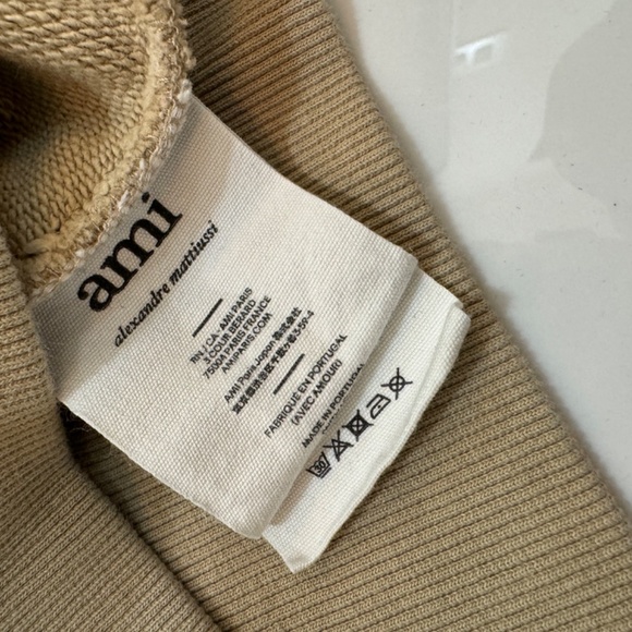 AMI Paris Embroidered size L Beige CrewNeck sweater - Picture 3 of 5